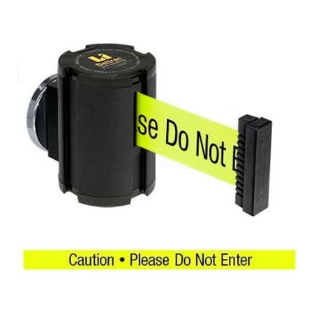 Lavi Industries Lavi Industries Magnetic Retractable Belt Barrier, Black Wrinkle W/13' Neon Yellow "Caution" Belt 50-41300MG/WB/FY/S6